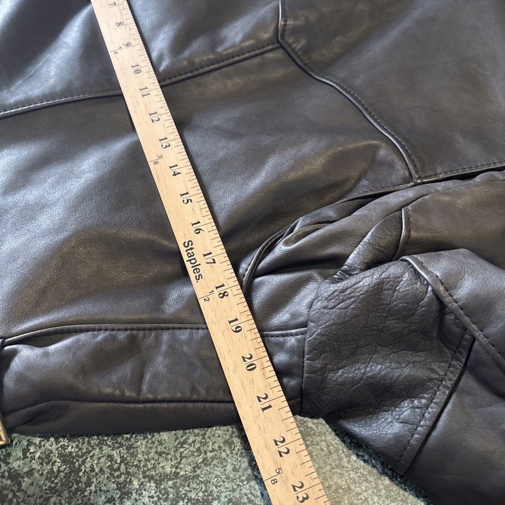 Vintage Natel Women's Size 8 Black Heavy Leather Motorcycle Jacket Made in USA - Picture 12 of 16